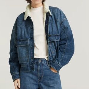 G-Star Drifter Sherpa Jacket Small Faded Cliffside Blue